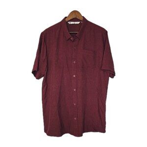 Travis Mathew Short Sleeve Button Up Shirt Mens XL Red